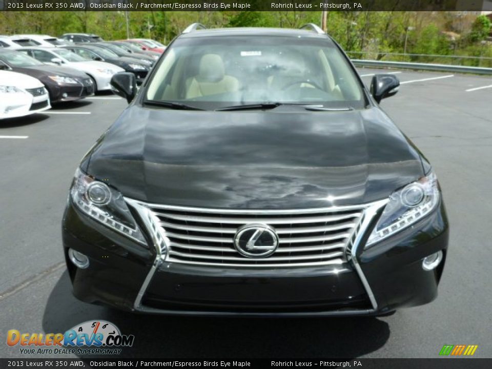 2013 Lexus RX 350 AWD Obsidian Black / Parchment/Espresso Birds Eye Maple Photo #7