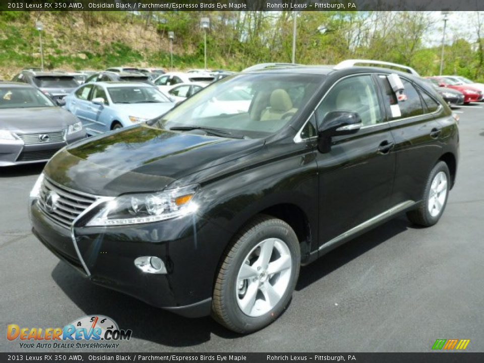 2013 Lexus RX 350 AWD Obsidian Black / Parchment/Espresso Birds Eye Maple Photo #8