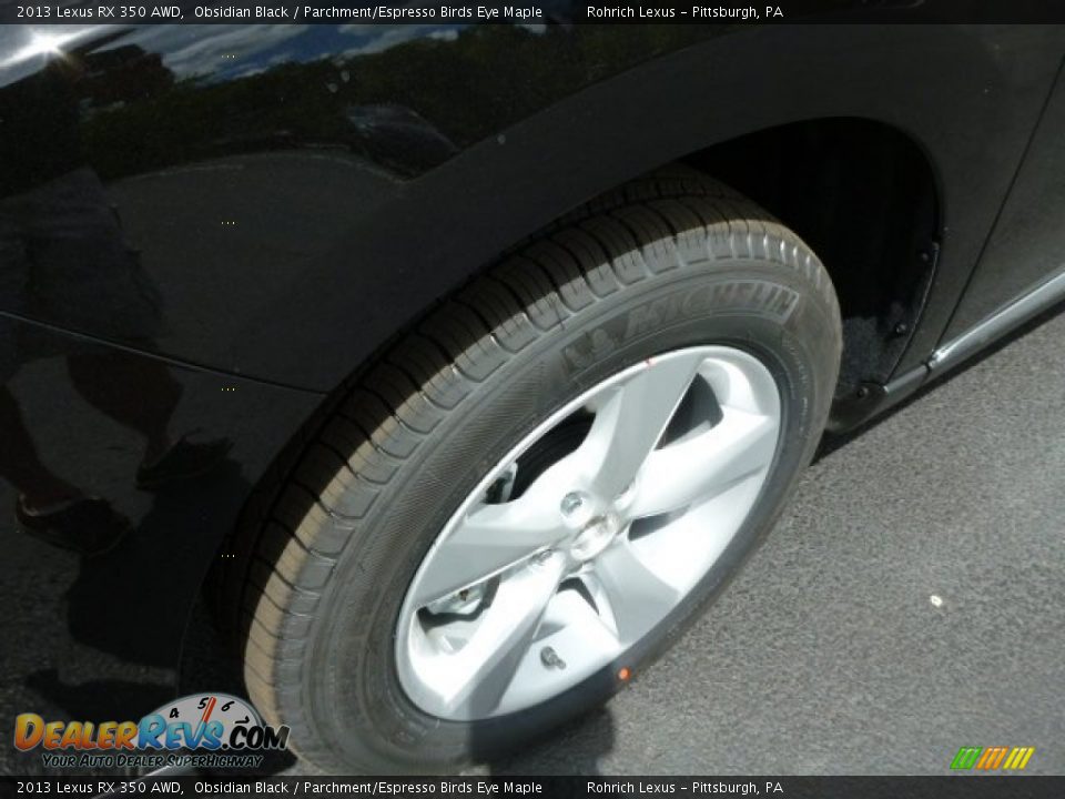 2013 Lexus RX 350 AWD Obsidian Black / Parchment/Espresso Birds Eye Maple Photo #9