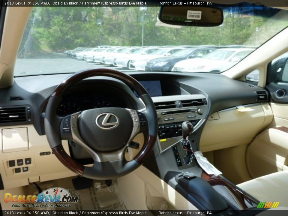 2013 Lexus RX 350 AWD Obsidian Black / Parchment/Espresso Birds Eye Maple Photo #12