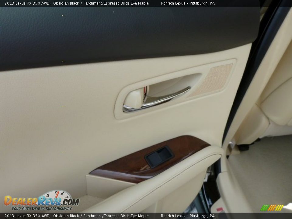 2013 Lexus RX 350 AWD Obsidian Black / Parchment/Espresso Birds Eye Maple Photo #13