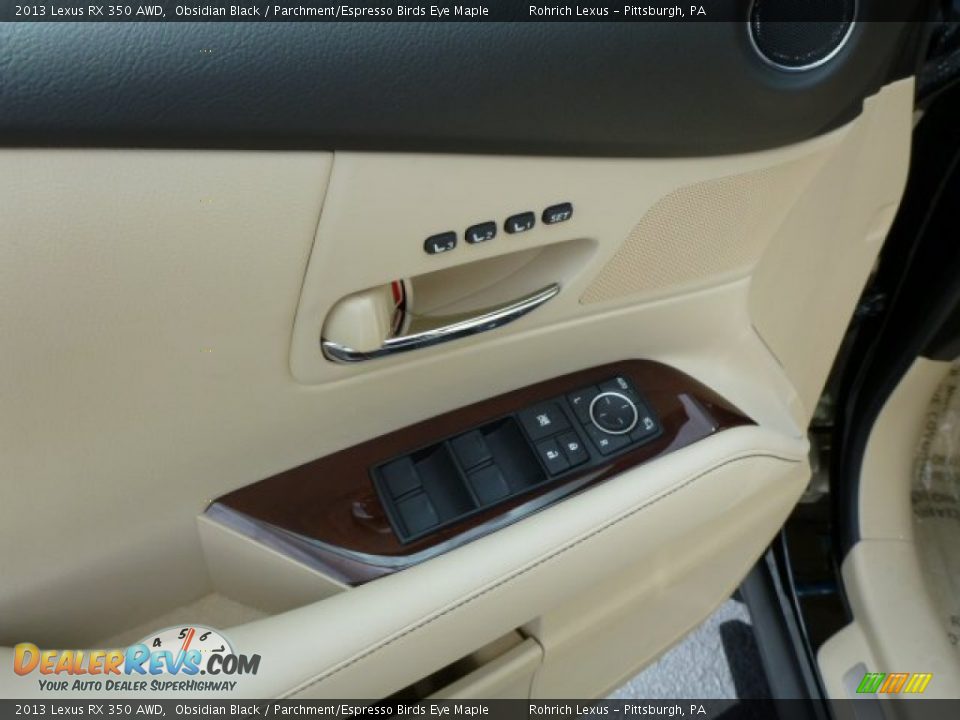 2013 Lexus RX 350 AWD Obsidian Black / Parchment/Espresso Birds Eye Maple Photo #14