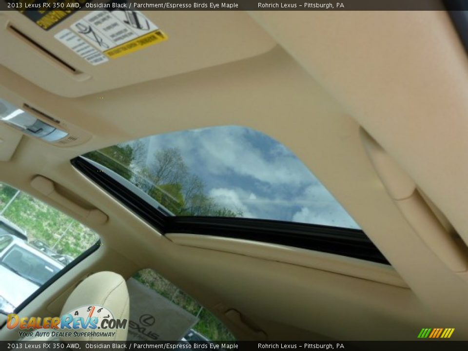 2013 Lexus RX 350 AWD Obsidian Black / Parchment/Espresso Birds Eye Maple Photo #15