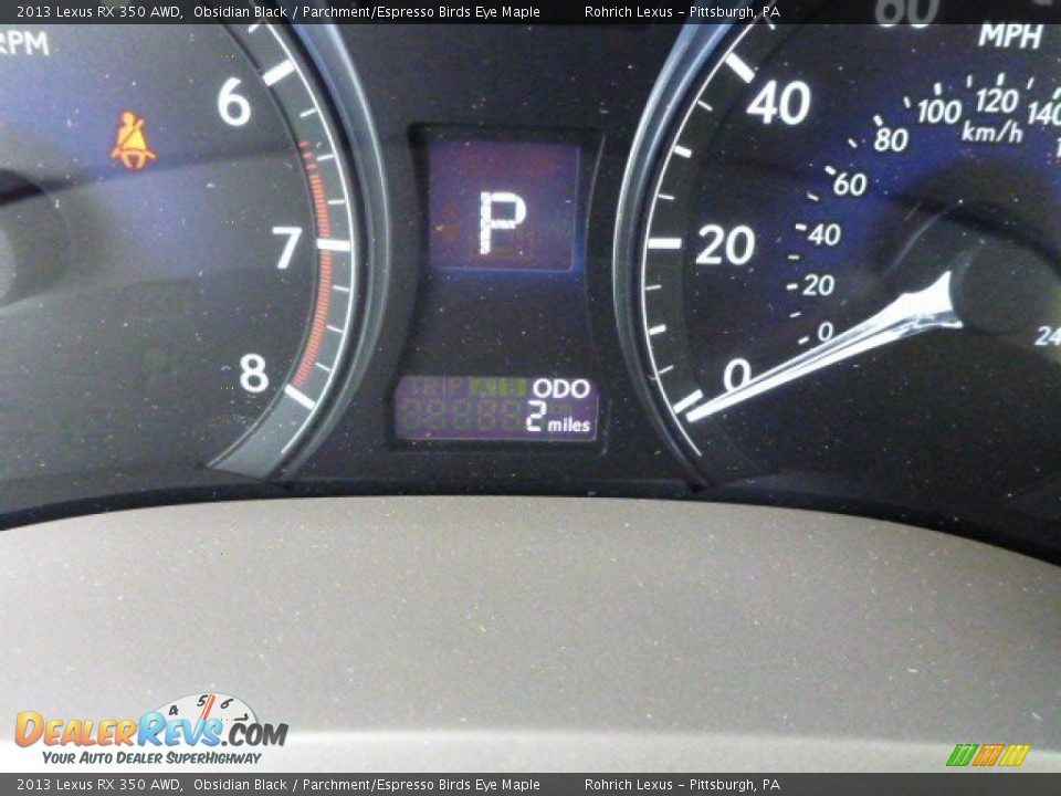 2013 Lexus RX 350 AWD Obsidian Black / Parchment/Espresso Birds Eye Maple Photo #19