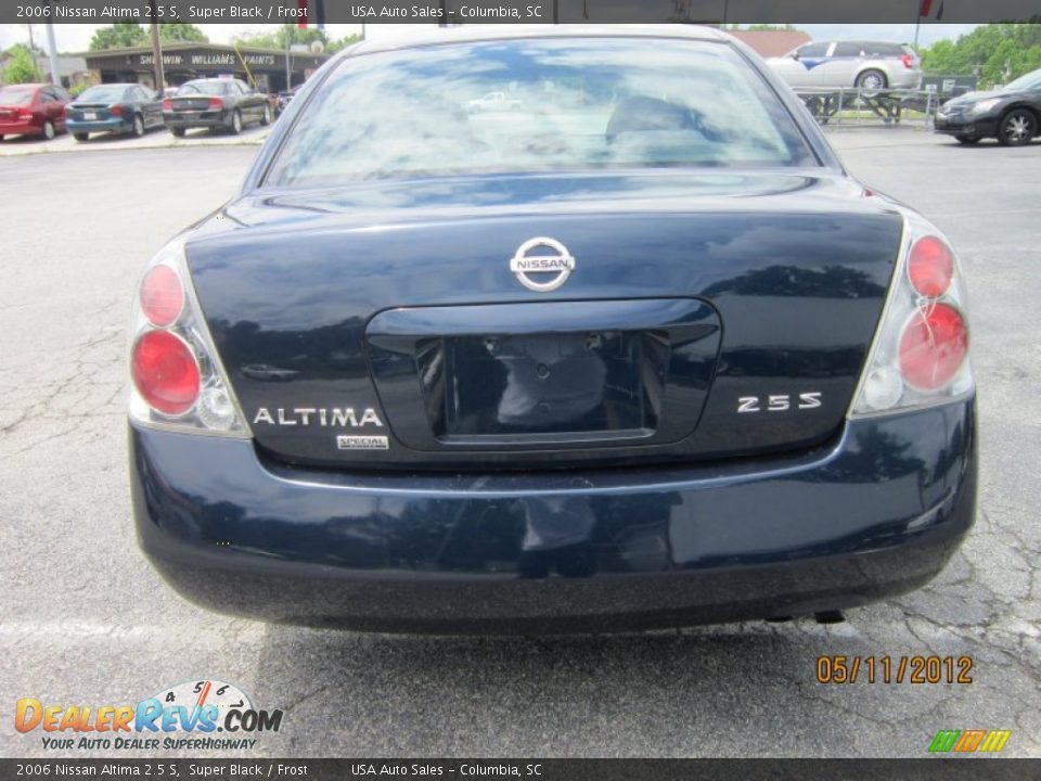 2006 Nissan Altima 2.5 S Super Black / Frost Photo #5
