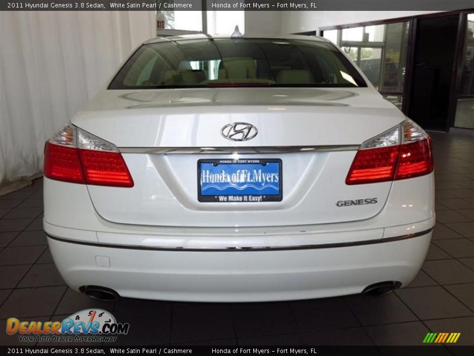 2011 Hyundai Genesis 3.8 Sedan White Satin Pearl / Cashmere Photo #6