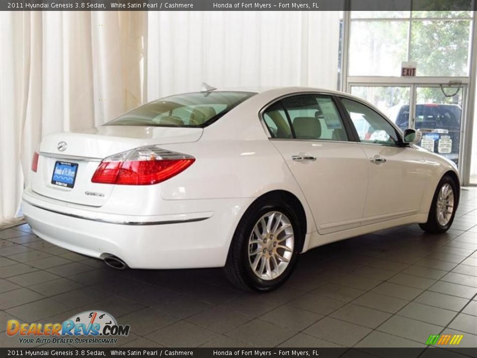 2011 Hyundai Genesis 3.8 Sedan White Satin Pearl / Cashmere Photo #7