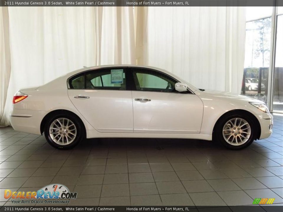 2011 Hyundai Genesis 3.8 Sedan White Satin Pearl / Cashmere Photo #8