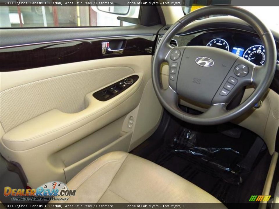 2011 Hyundai Genesis 3.8 Sedan White Satin Pearl / Cashmere Photo #12