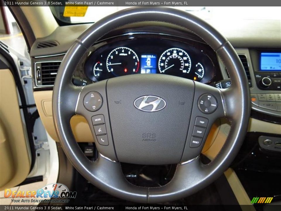 2011 Hyundai Genesis 3.8 Sedan White Satin Pearl / Cashmere Photo #24