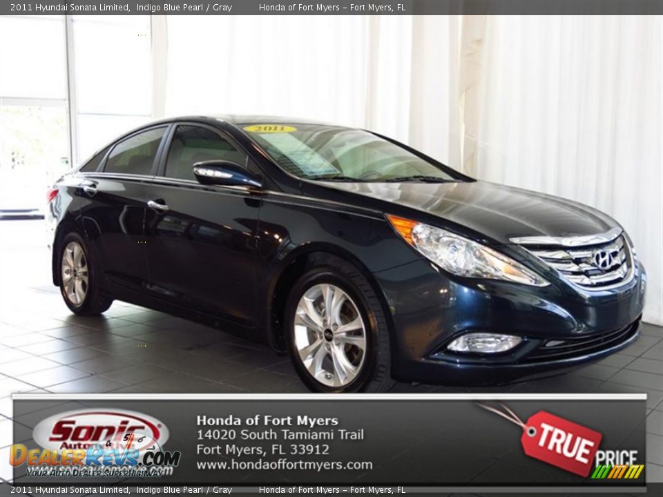 2011 Hyundai Sonata Limited Indigo Blue Pearl / Gray Photo #1