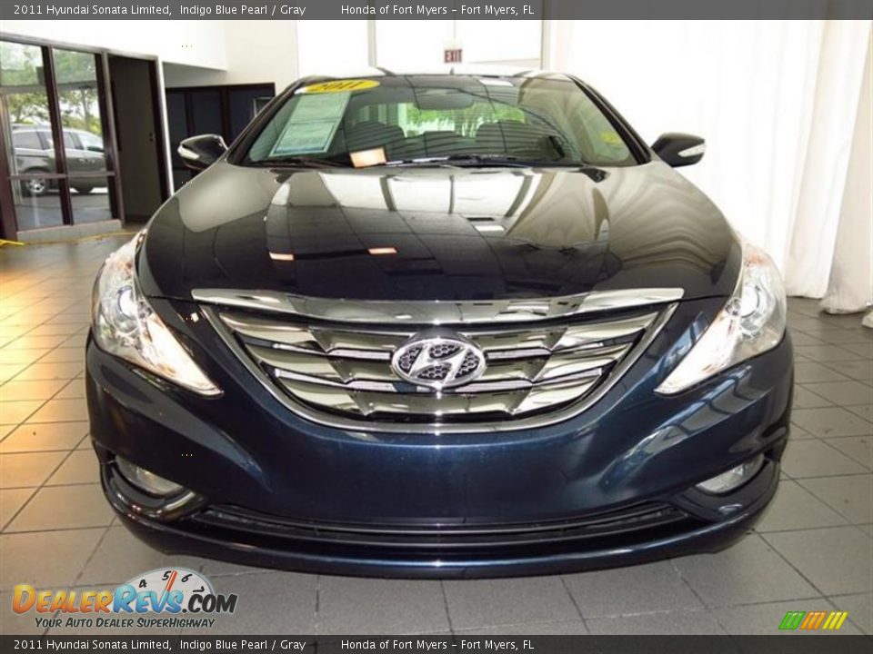 2011 Hyundai Sonata Limited Indigo Blue Pearl / Gray Photo #2