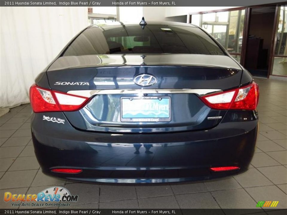 2011 Hyundai Sonata Limited Indigo Blue Pearl / Gray Photo #6
