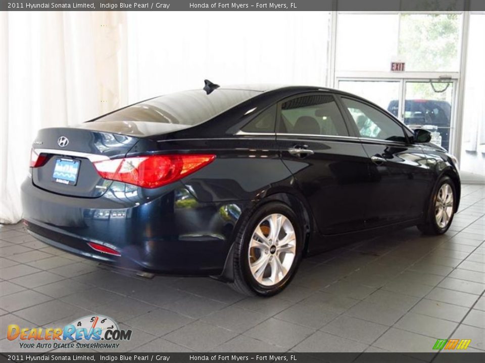 2011 Hyundai Sonata Limited Indigo Blue Pearl / Gray Photo #7