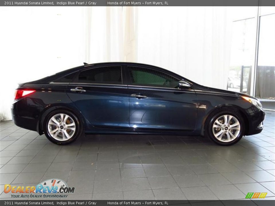 2011 Hyundai Sonata Limited Indigo Blue Pearl / Gray Photo #8