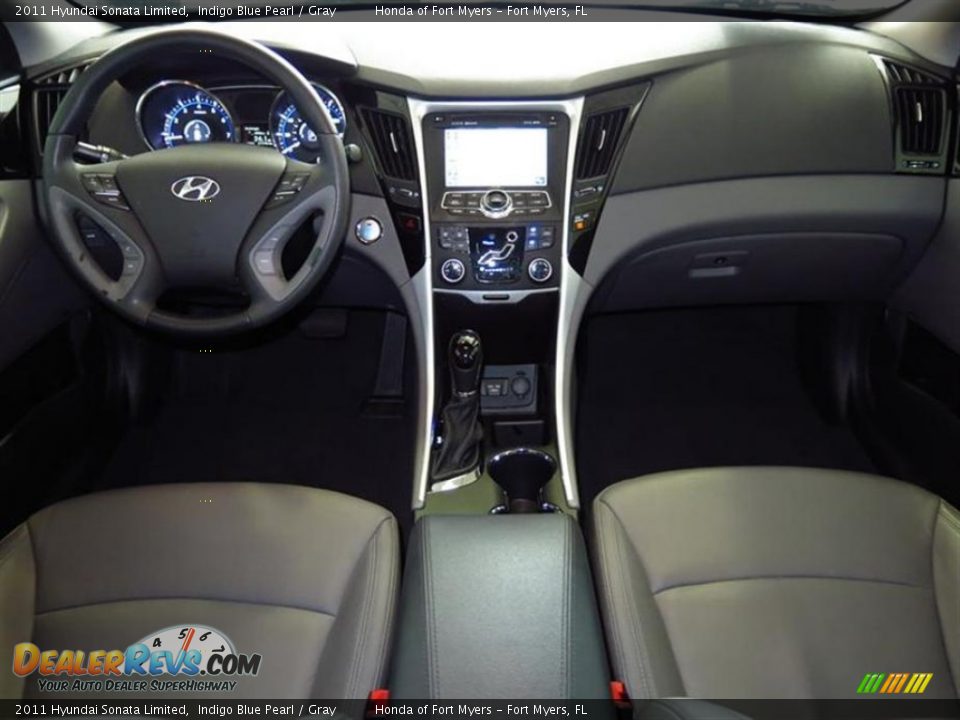 2011 Hyundai Sonata Limited Indigo Blue Pearl / Gray Photo #11
