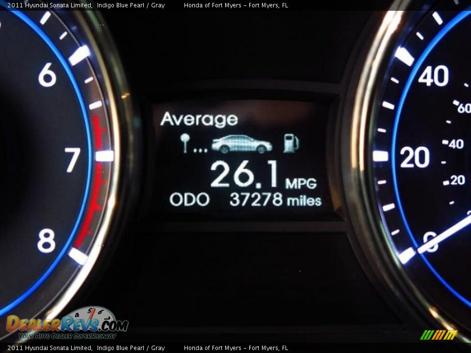 2011 Hyundai Sonata Limited Indigo Blue Pearl / Gray Photo #25