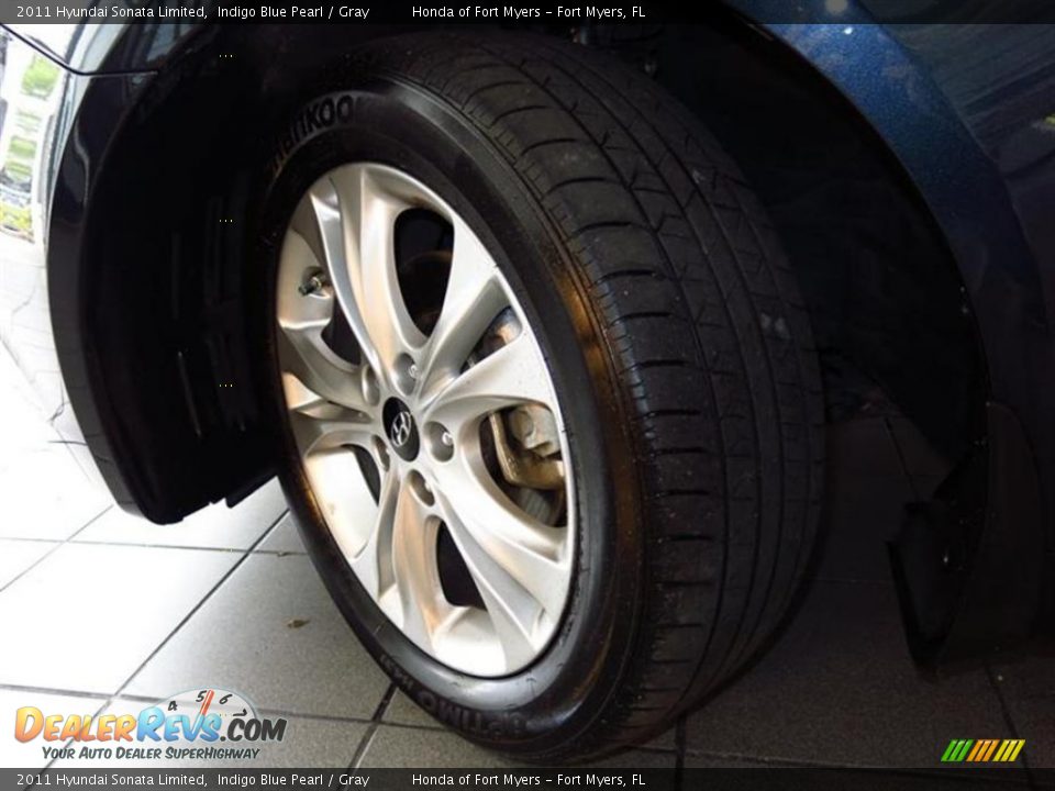 2011 Hyundai Sonata Limited Indigo Blue Pearl / Gray Photo #26