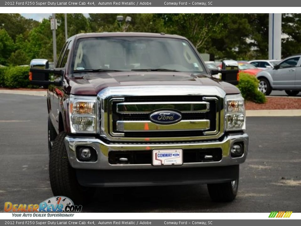 2012 Ford F250 Super Duty Lariat Crew Cab 4x4 Autumn Red Metallic / Adobe Photo #2