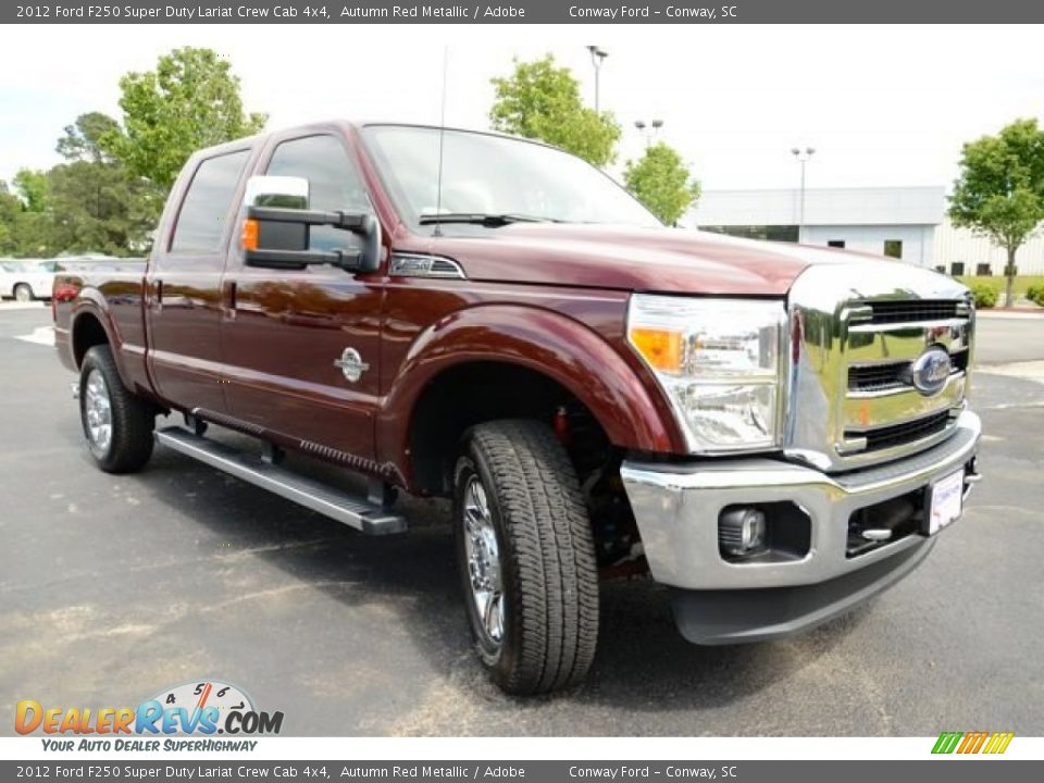 2012 Ford F250 Super Duty Lariat Crew Cab 4x4 Autumn Red Metallic / Adobe Photo #3