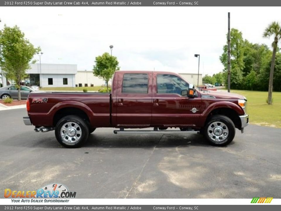 2012 Ford F250 Super Duty Lariat Crew Cab 4x4 Autumn Red Metallic / Adobe Photo #4