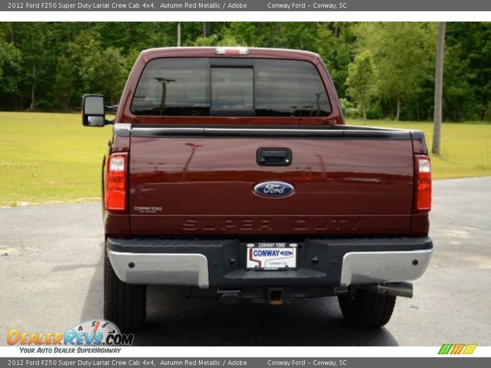 2012 Ford F250 Super Duty Lariat Crew Cab 4x4 Autumn Red Metallic / Adobe Photo #7