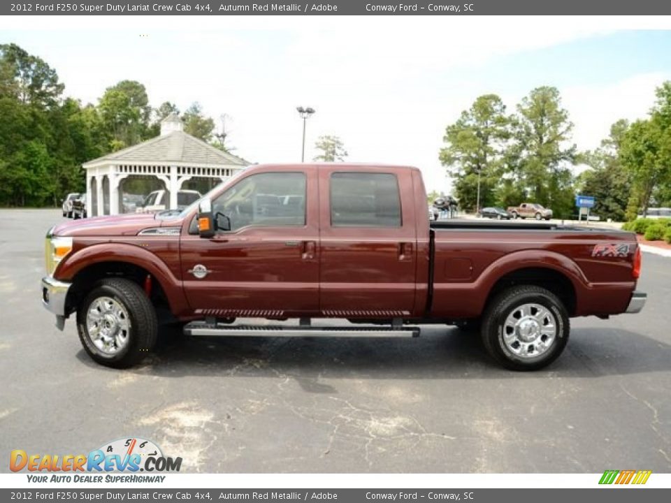 2012 Ford F250 Super Duty Lariat Crew Cab 4x4 Autumn Red Metallic / Adobe Photo #9