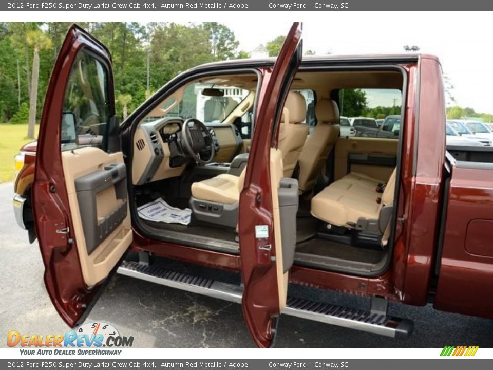 2012 Ford F250 Super Duty Lariat Crew Cab 4x4 Autumn Red Metallic / Adobe Photo #14