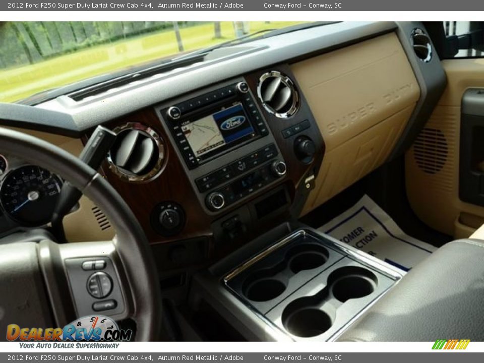 2012 Ford F250 Super Duty Lariat Crew Cab 4x4 Autumn Red Metallic / Adobe Photo #35
