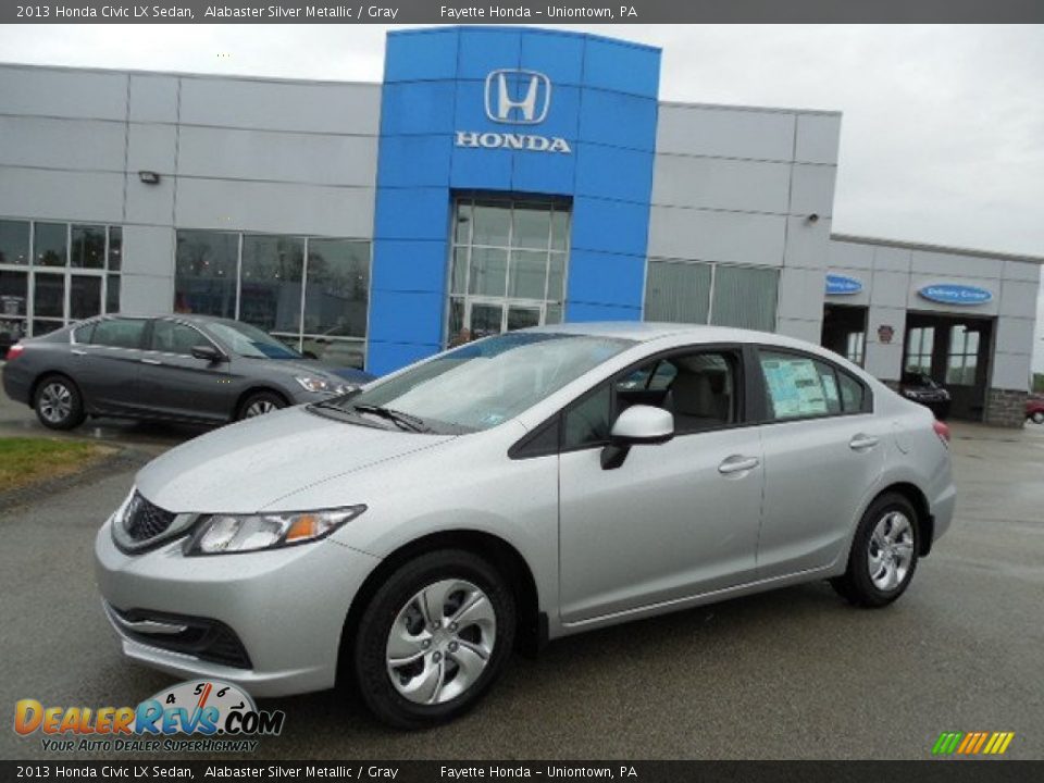 2013 Honda Civic LX Sedan Alabaster Silver Metallic / Gray Photo #1