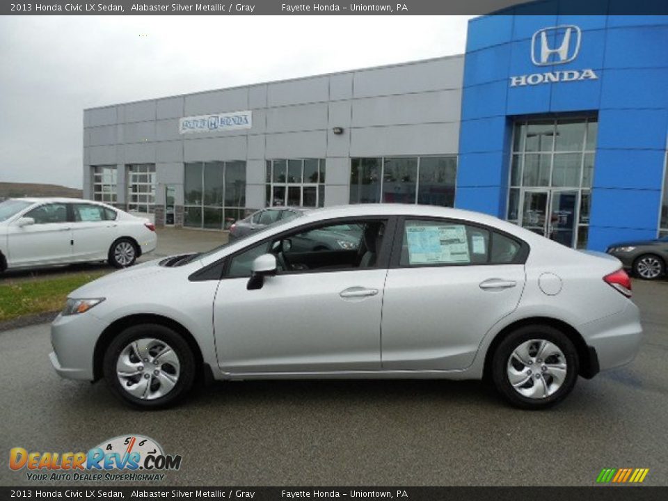 2013 Honda Civic LX Sedan Alabaster Silver Metallic / Gray Photo #2