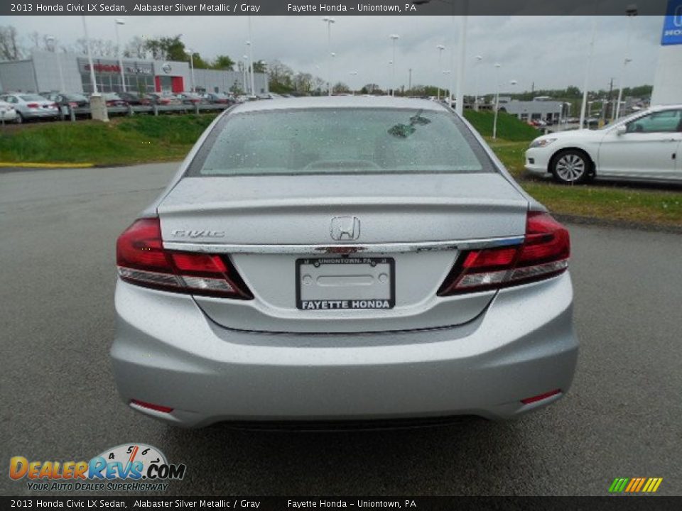 2013 Honda Civic LX Sedan Alabaster Silver Metallic / Gray Photo #3