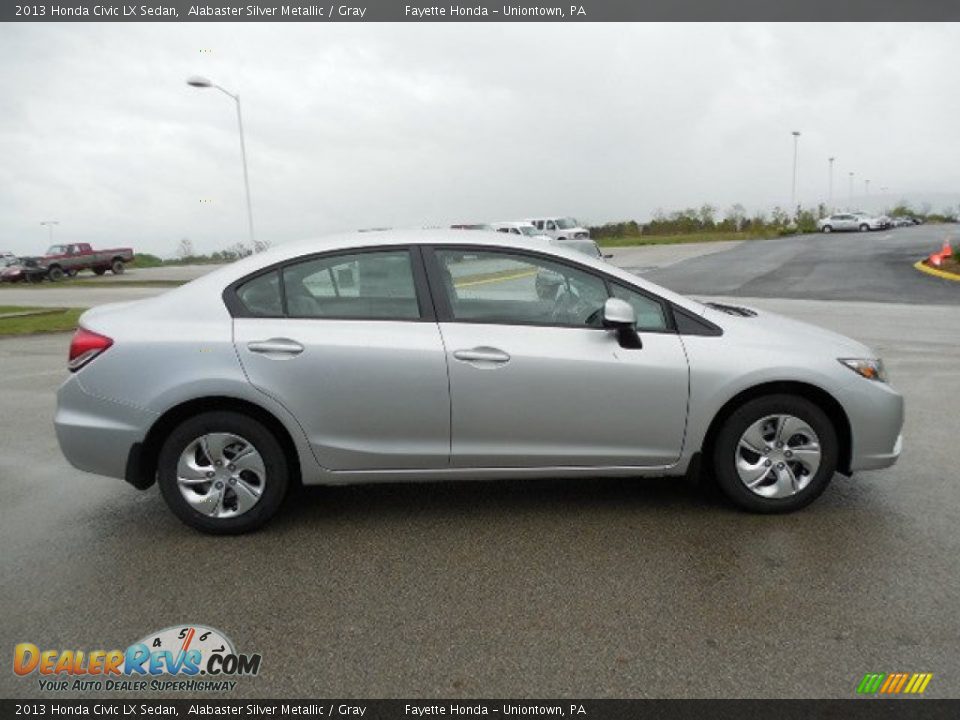 2013 Honda Civic LX Sedan Alabaster Silver Metallic / Gray Photo #4