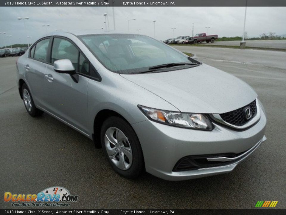 2013 Honda Civic LX Sedan Alabaster Silver Metallic / Gray Photo #5