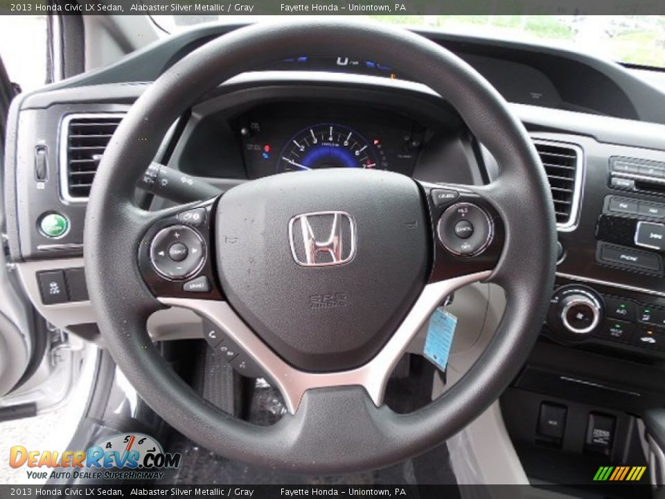 2013 Honda Civic LX Sedan Alabaster Silver Metallic / Gray Photo #10