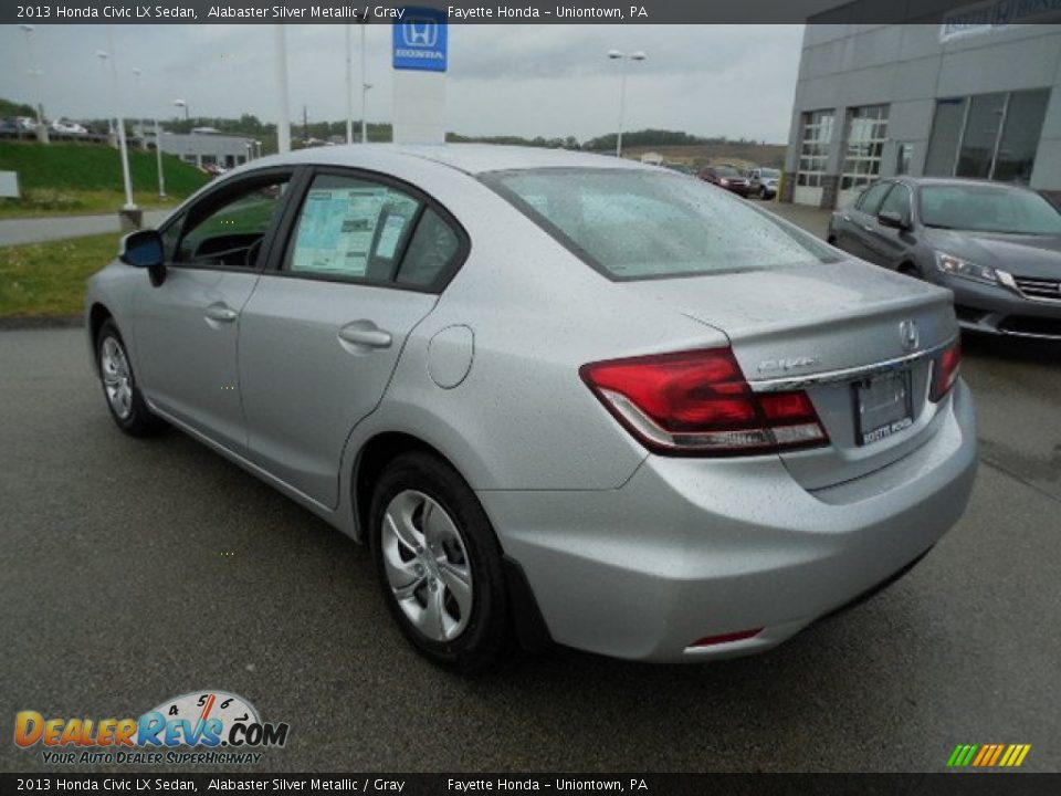 2013 Honda Civic LX Sedan Alabaster Silver Metallic / Gray Photo #17