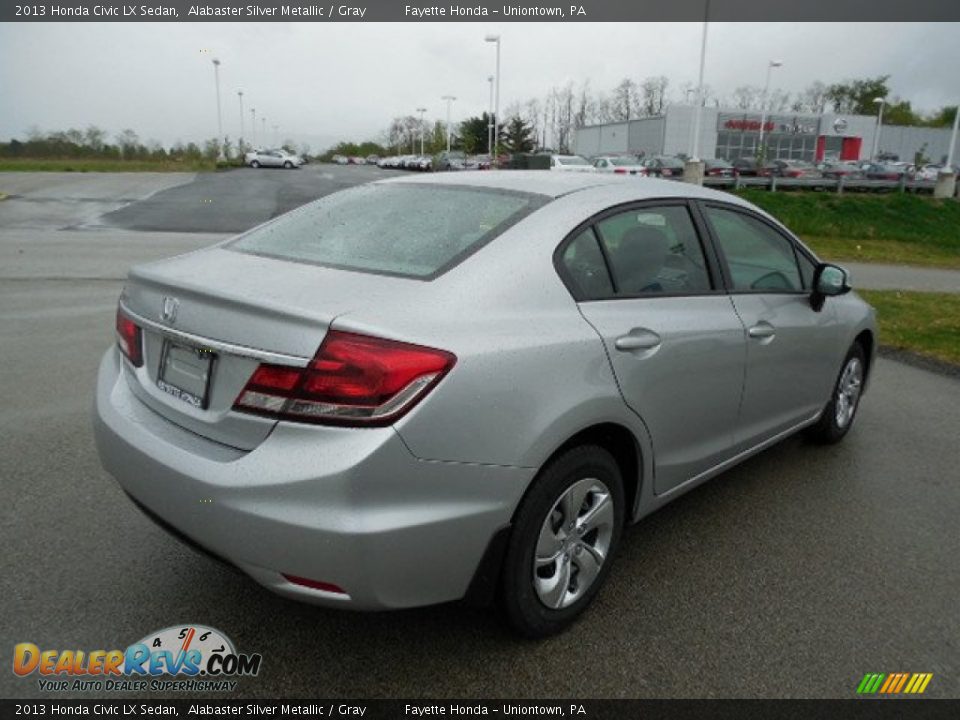 2013 Honda Civic LX Sedan Alabaster Silver Metallic / Gray Photo #18