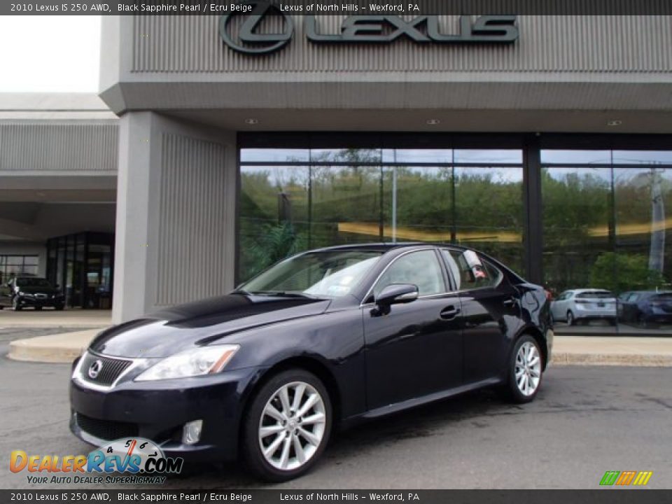 2010 Lexus IS 250 AWD Black Sapphire Pearl / Ecru Beige Photo #1