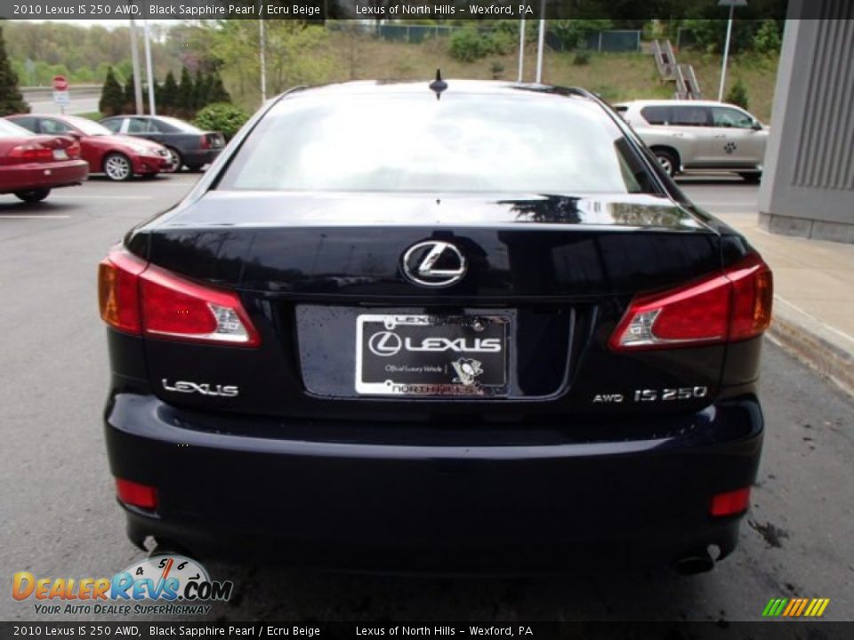 2010 Lexus IS 250 AWD Black Sapphire Pearl / Ecru Beige Photo #6