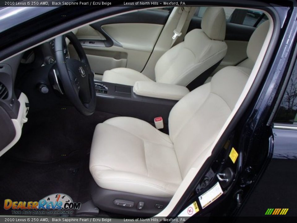 2010 Lexus IS 250 AWD Black Sapphire Pearl / Ecru Beige Photo #10