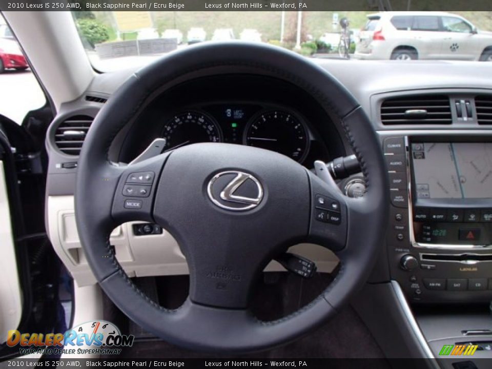 2010 Lexus IS 250 AWD Black Sapphire Pearl / Ecru Beige Photo #18