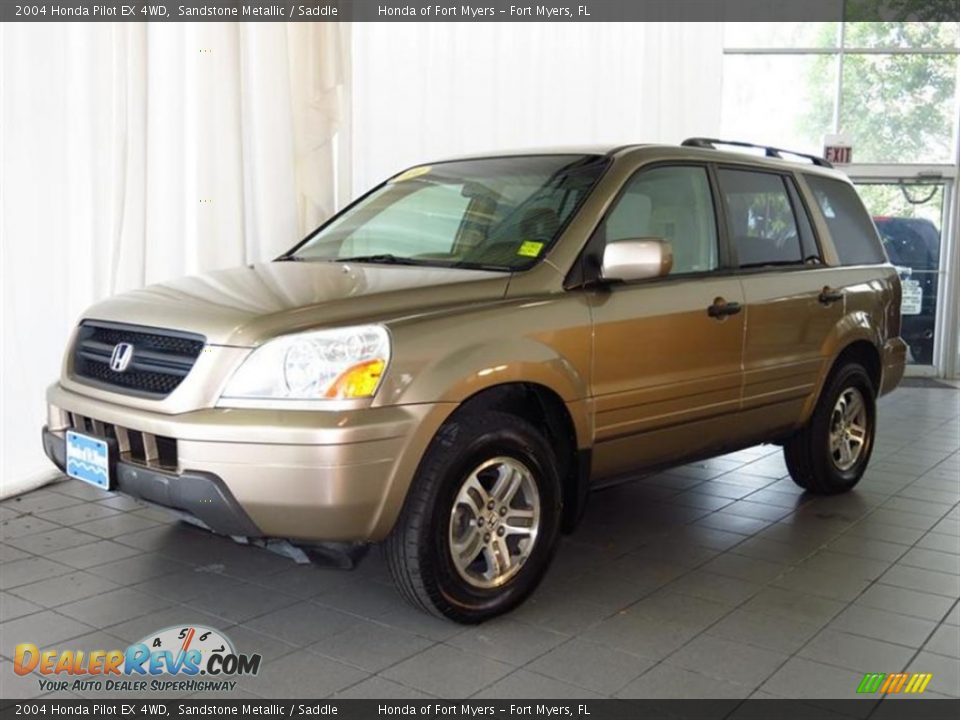 2004 Honda Pilot EX 4WD Sandstone Metallic / Saddle Photo #3