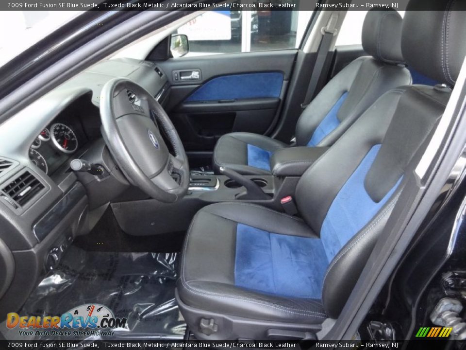Alcantara Blue Suede/Charcoal Black Leather Interior - 2009 Ford Fusion SE Blue Suede Photo #13