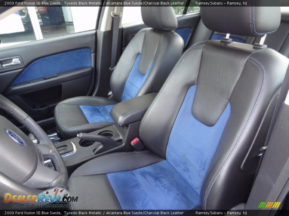 Front Seat of 2009 Ford Fusion SE Blue Suede Photo #14