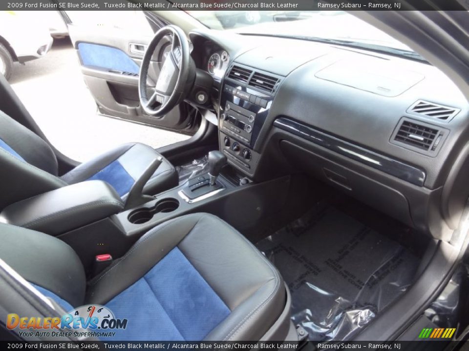 Alcantara Blue Suede/Charcoal Black Leather Interior - 2009 Ford Fusion SE Blue Suede Photo #19