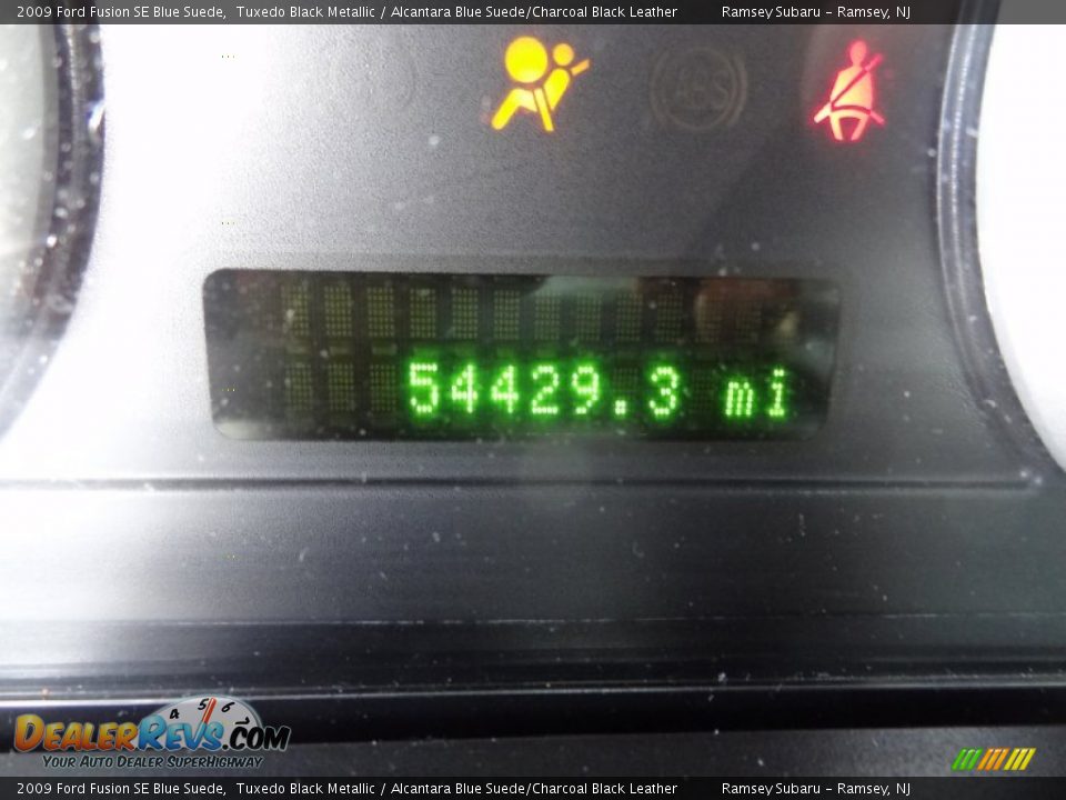 2009 Ford Fusion SE Blue Suede Tuxedo Black Metallic / Alcantara Blue Suede/Charcoal Black Leather Photo #30