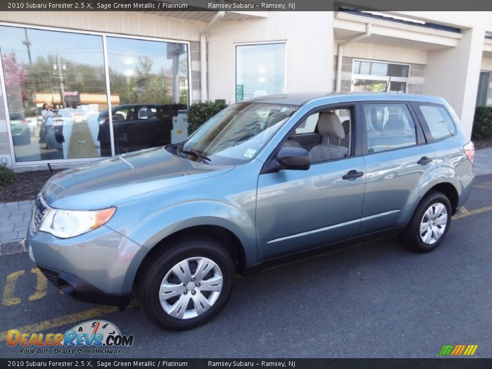 2010 Subaru Forester 2.5 X Sage Green Metallic / Platinum Photo #2