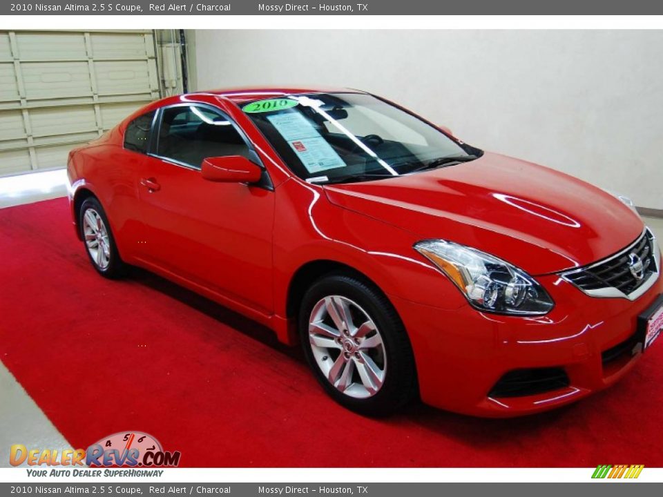 2010 Nissan Altima 2.5 S Coupe Red Alert / Charcoal Photo #1
