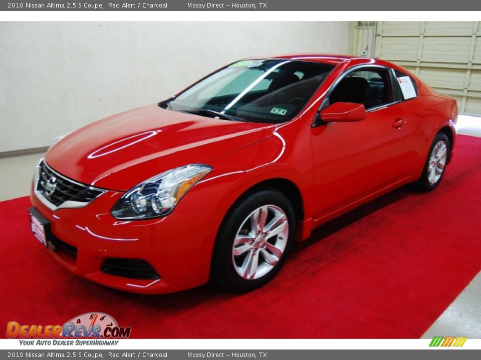 2010 Nissan Altima 2.5 S Coupe Red Alert / Charcoal Photo #3