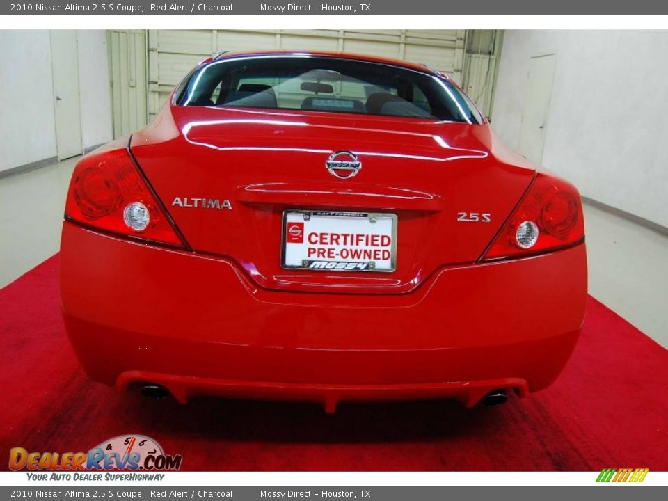 2010 Nissan Altima 2.5 S Coupe Red Alert / Charcoal Photo #5